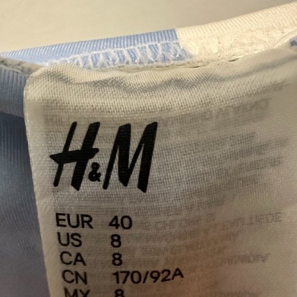 H&M White & Blue Striped One-Piece Swimsuit - Picture 2 of 3